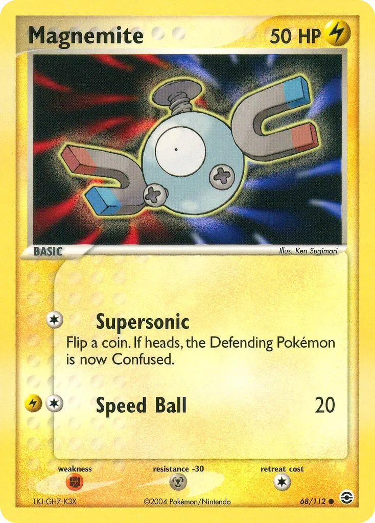 2004 FireRed & LeafGreen Magnemite Common #068/112 Common card image
