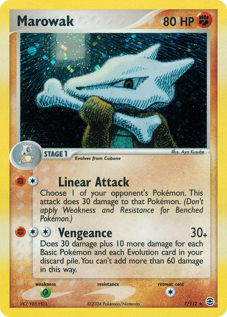 2004 FireRed & LeafGreen Marowak #007/112 Rare Holo card image