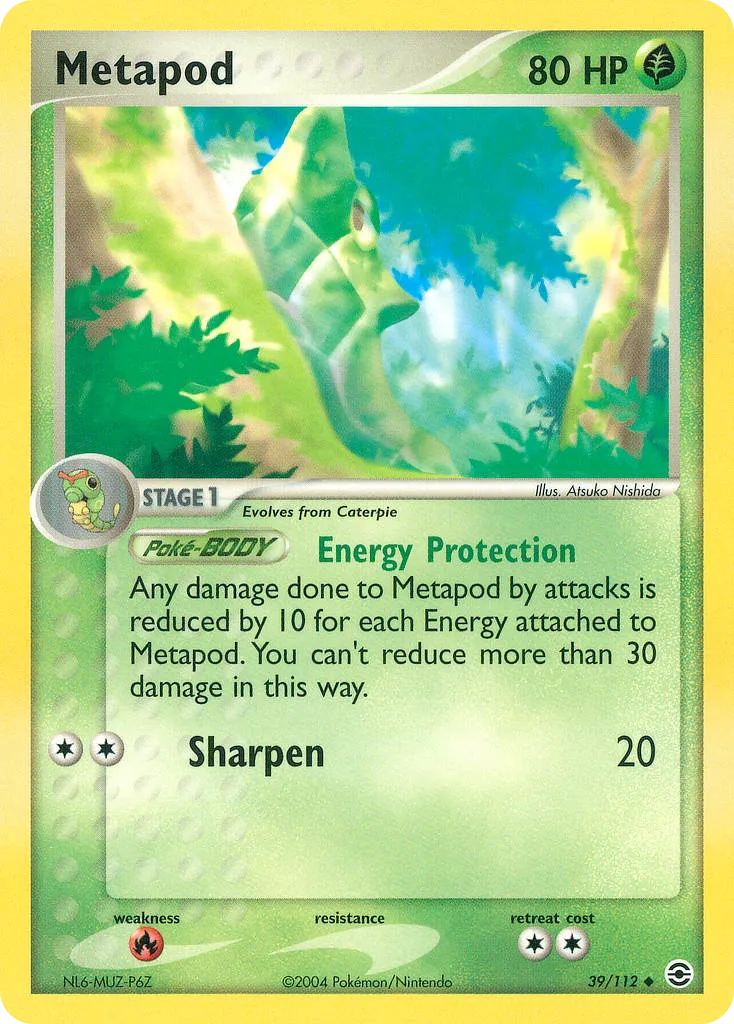2004 FireRed & LeafGreen Metapod #039/112 Uncommon card image