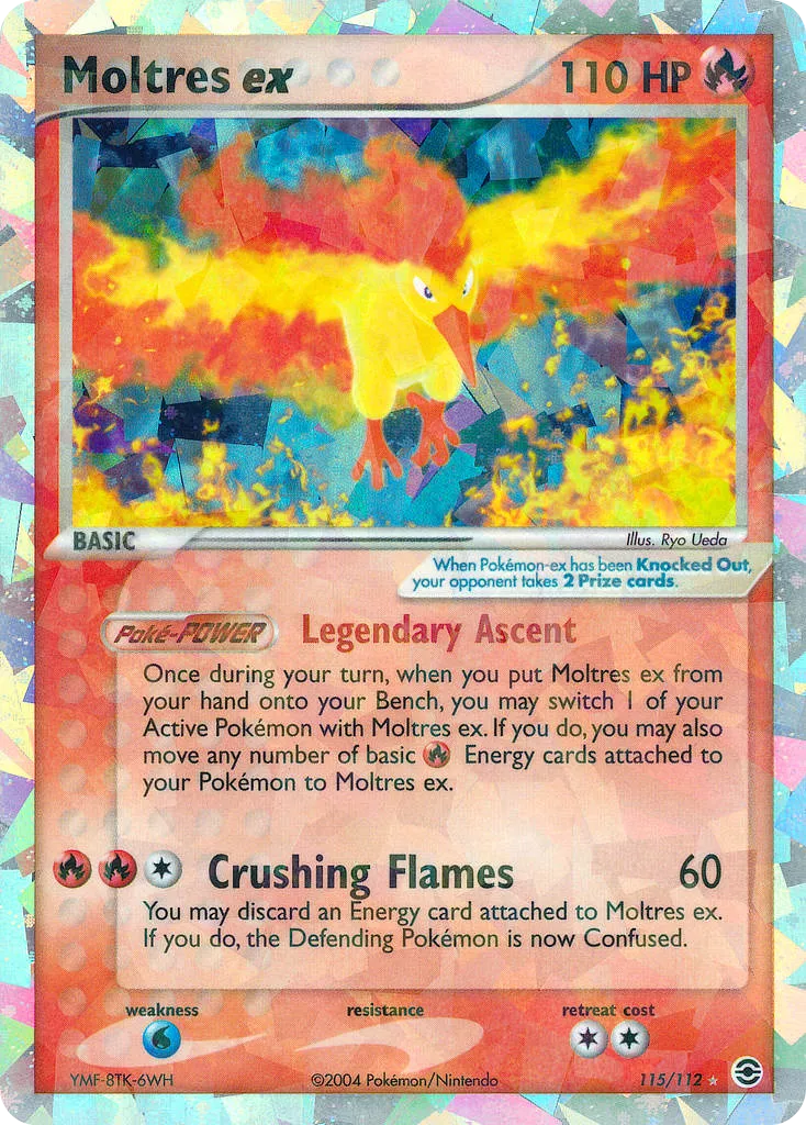 2004 FireRed & LeafGreen Moltres ex #115/112 Rare Secret card image