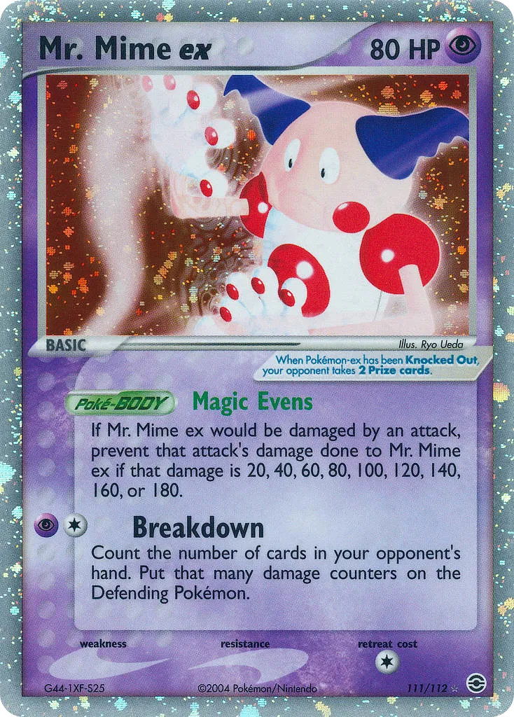 2004 FireRed & LeafGreen Mr. Mime ex #111/112 Rare Holo EX card image