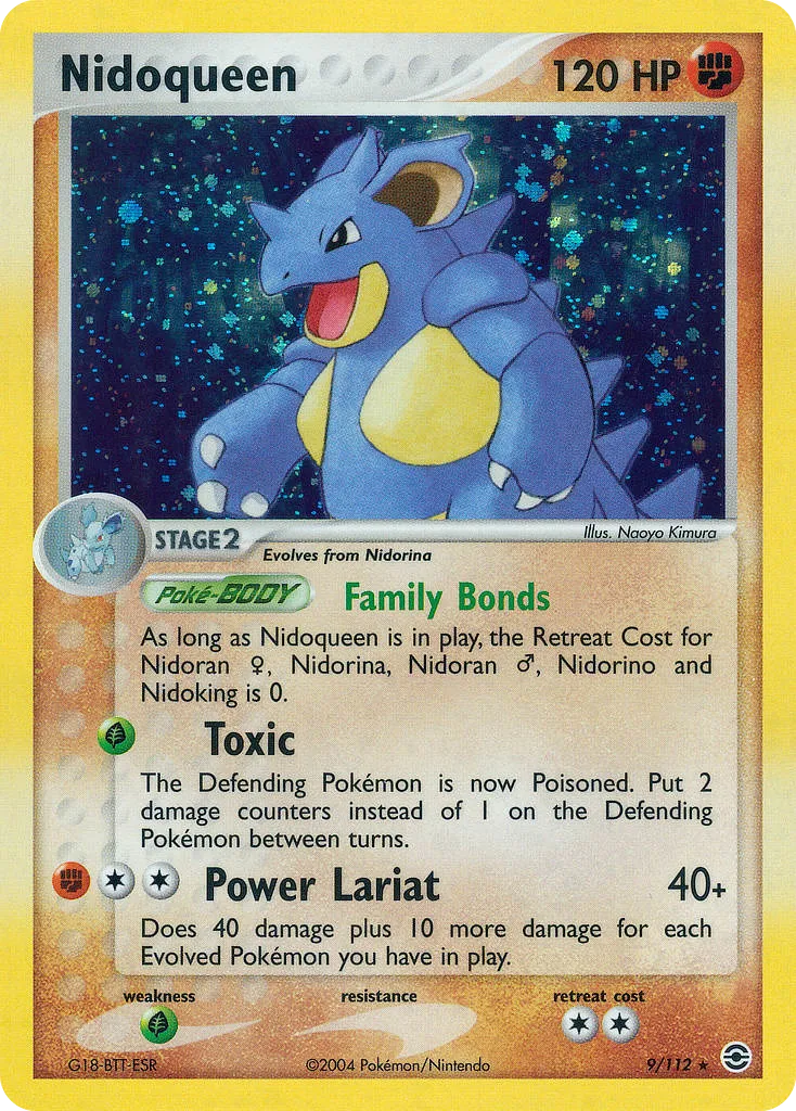 2004 FireRed & LeafGreen Nidoqueen #009/112 Rare Holo card image