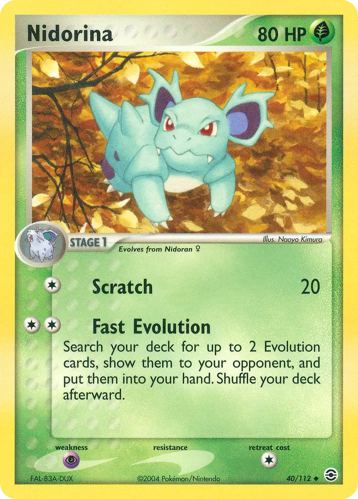 2004 FireRed & LeafGreen Nidorina Uncommon #040/112 Uncommon card image