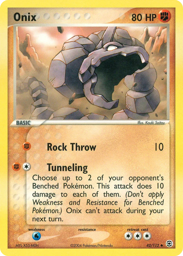 2004 FireRed & LeafGreen Onix Uncommon #042/112 Uncommon card image