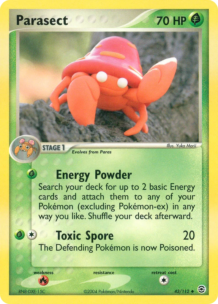 2004 FireRed & LeafGreen Parasect Uncommon #043/112 Uncommon card image