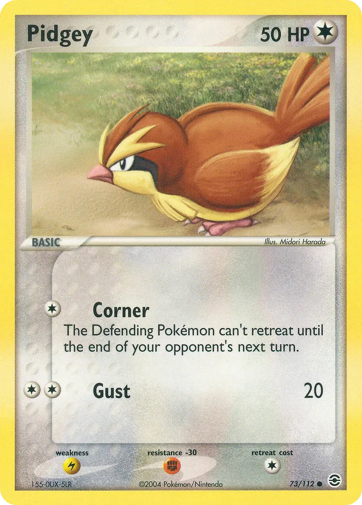 2004 FireRed & LeafGreen Pidgey Common #073/112 Common card image