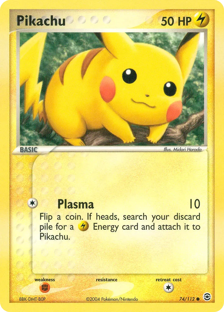 2004 FireRed & LeafGreen Pikachu Common #074/112 Common card image