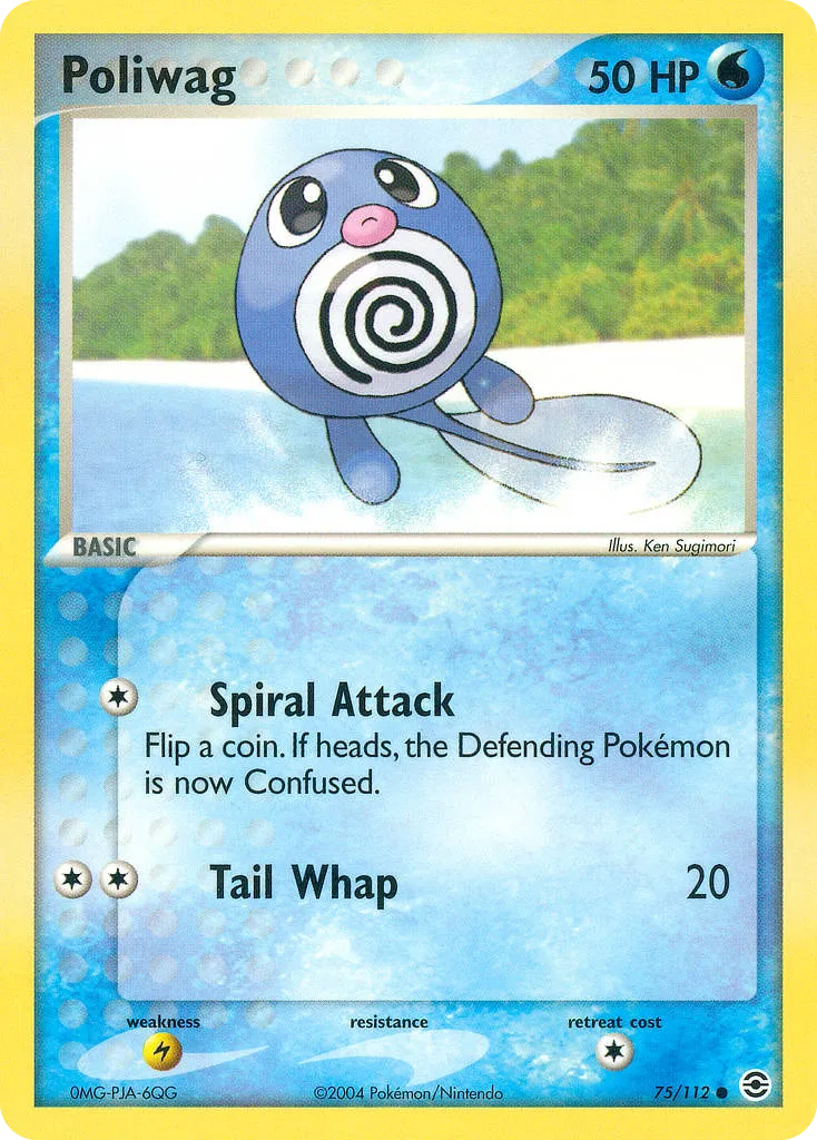 2004 FireRed & LeafGreen Poliwag #075/112 Common card image