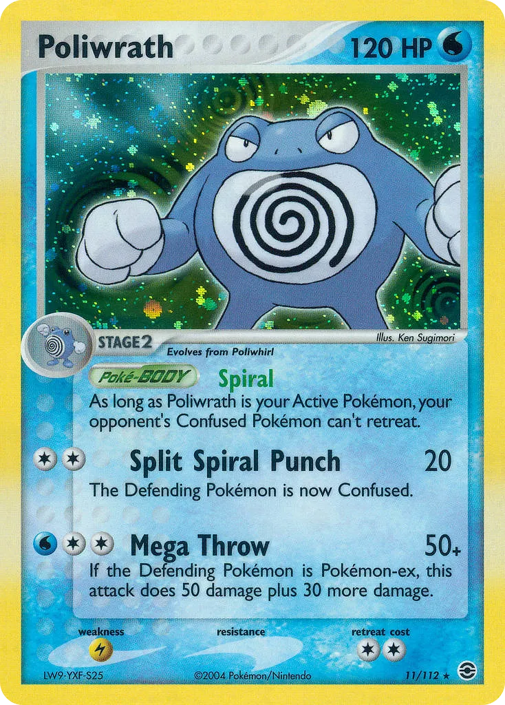 2004 FireRed & LeafGreen Poliwrath #011/112 Rare Holo card image