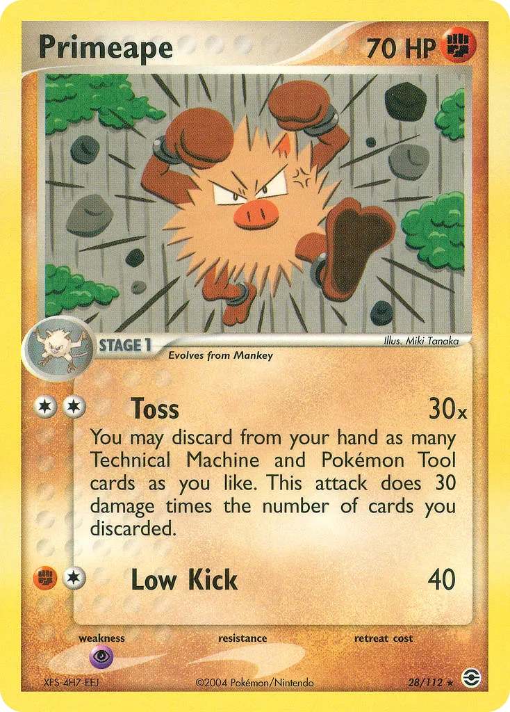 2004 FireRed & LeafGreen Primeape Rare #028/112 Rare card image
