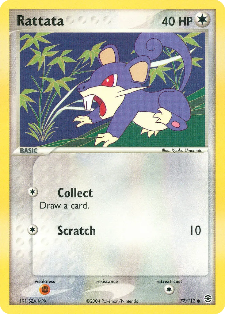 2004 FireRed & LeafGreen Rattata Common #077/112 Common card image