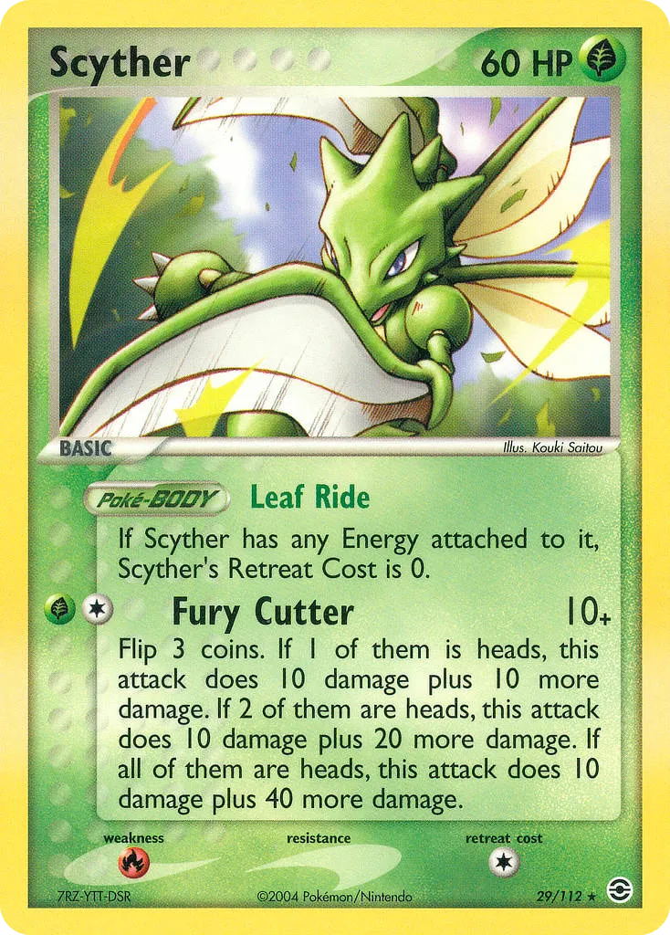 2004 FireRed & LeafGreen Scyther #029/112 Rare card image