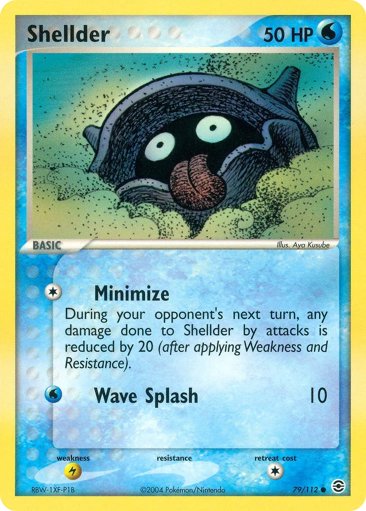 2004 FireRed & LeafGreen Shellder Common #079/112 Common card image