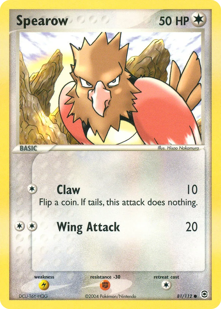 2004 FireRed & LeafGreen Spearow Common #081/112 Common card image