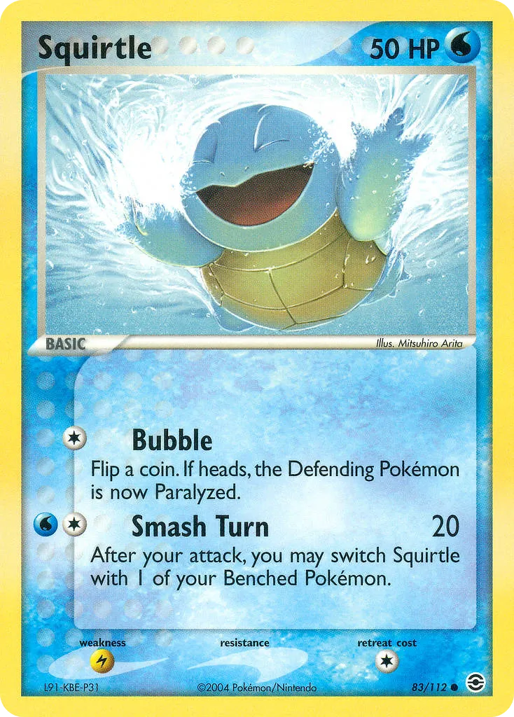 2004 FireRed & LeafGreen Squirtle #083/112 Common card image