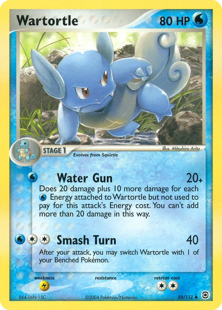 2004 FireRed & LeafGreen Wartortle Uncommon #050/112 Uncommon card image