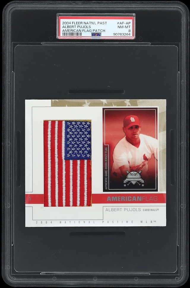 2004 Fleer Albert Pujols National Pastime American Flag Patch #AF-AP card image