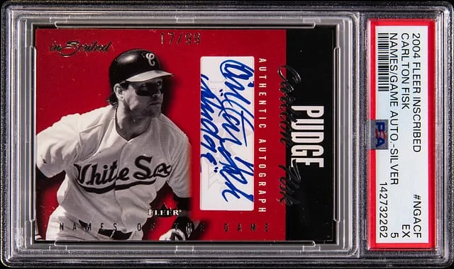 2004 Fleer Carlton Fisk Inscribed Names Of The Game Autograph Silver #NGA-CF card image