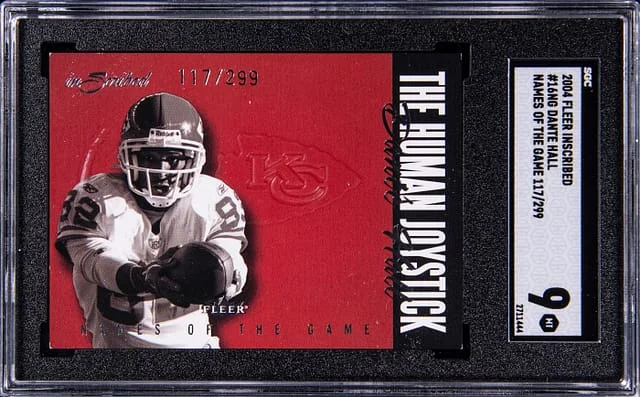 2004 Fleer Dante Hall Inscribed Names of The Game #16NG card image