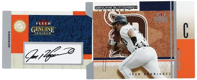 2004 Fleer Genuine Ivan Rodriguez Autograph Insider #AI-IR card image