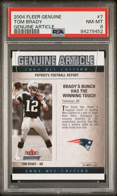 2004 Fleer Genuine Tom Brady Article #7 card image