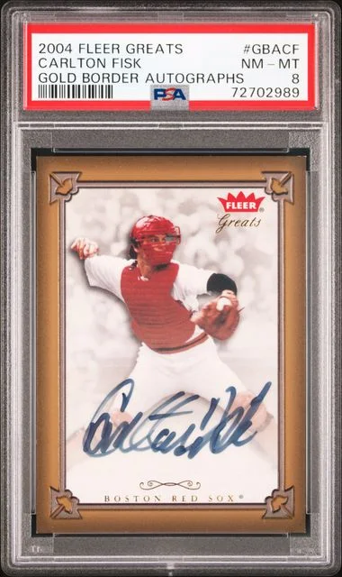 2004 Fleer Greats Carlton Fisk Gold Border Autographs #GBA-CF card image