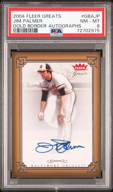 2004 Fleer Greats Jim Palmer Gold Border Autographs #GBA-JP card image