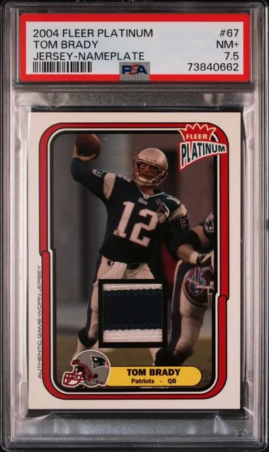 2004 Fleer Platinum Tom Brady Jersey Nameplate #67 card image