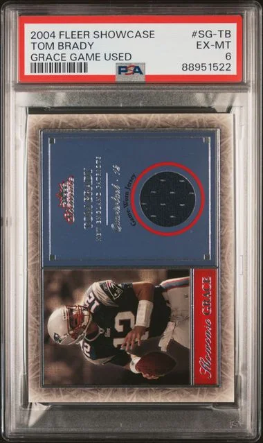 2004 Fleer Showcase Tom Brady Game-Worn Grace Game Used #SG-TB card image