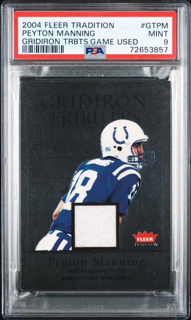 2004 Fleer Tradition Peyton Manning Gridiron Tributes Game Used #GT-PM card image