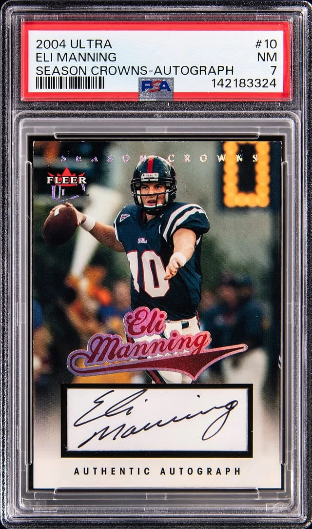 2004 Fleer Ultra Eli Manning Season Crowns Autograph #10 card image