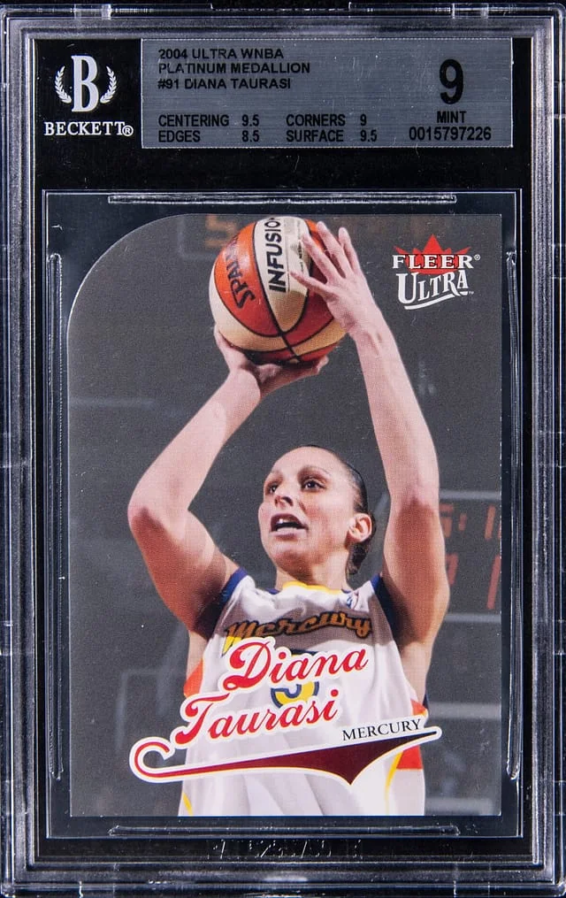 2004 Fleer Ultra WNBA Diana Taurasi, Missing Serial Number Platinum Medallion #91 card image