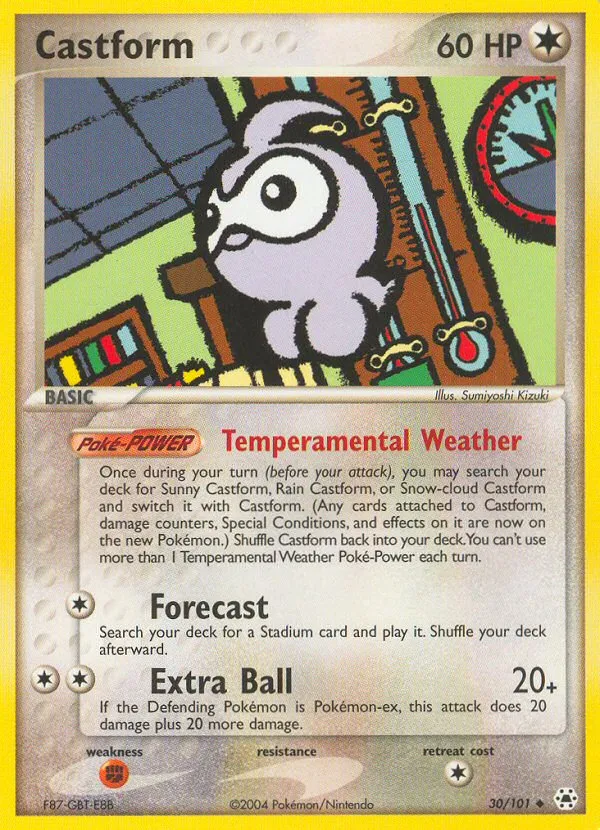 2004 Hidden Legends Castform Uncommon #030/101 Uncommon card image