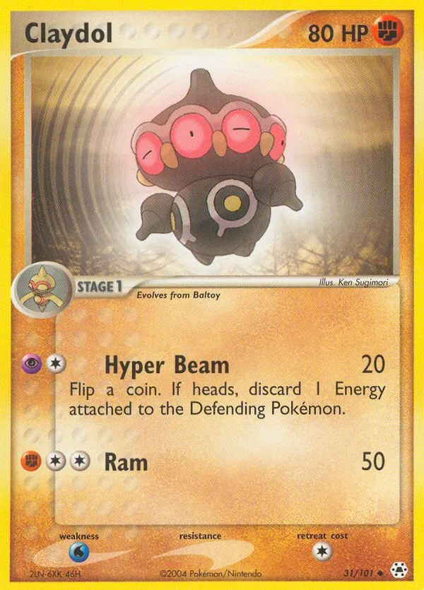 2004 Hidden Legends Claydol #002/101 Rare Holo card image