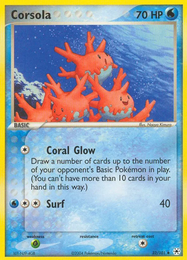2004 Hidden Legends Corsola #032/101 Uncommon card image