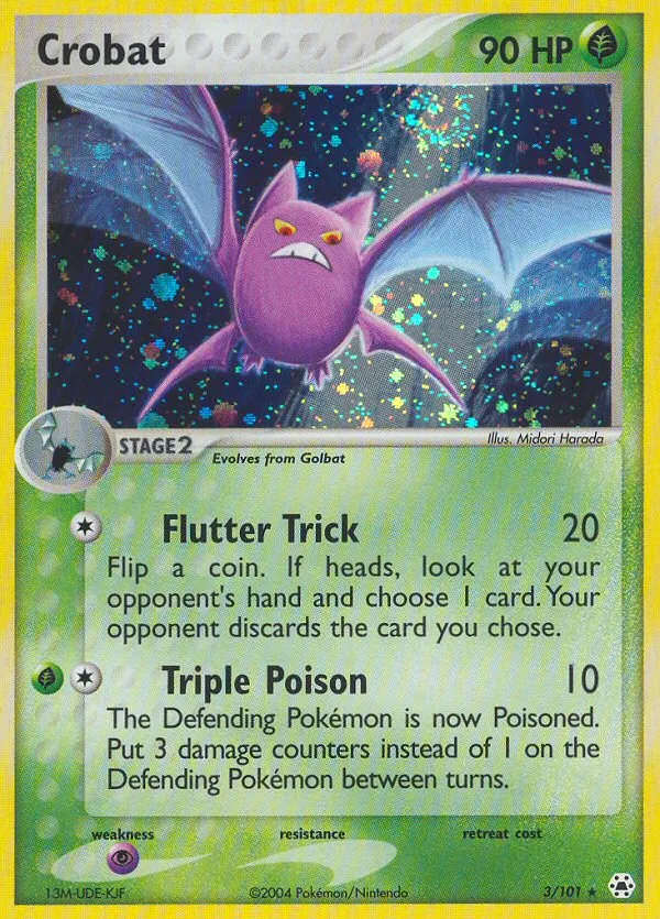2004 Hidden Legends Crobat #003/101 Rare Holo card image