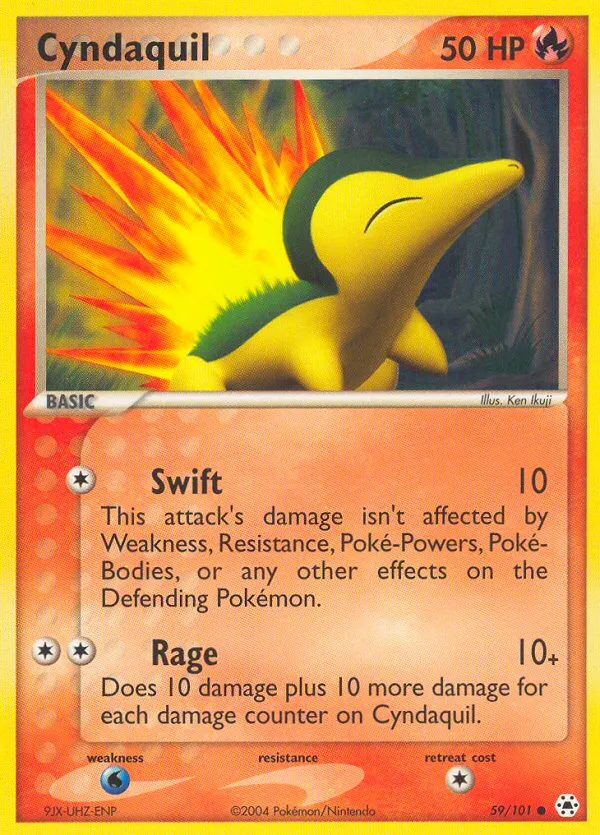 2004 Hidden Legends Cyndaquil Common #059/101 Common card image