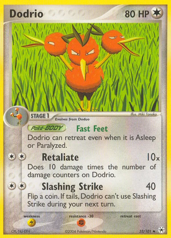 2004 Hidden Legends Dodrio Uncommon #033/101 Uncommon card image