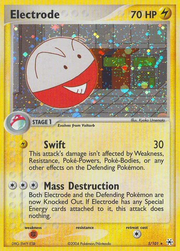 2004 Hidden Legends Electrode #005/101 Rare Holo card image