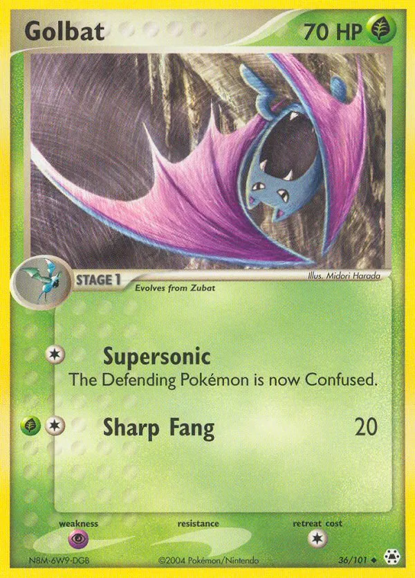 2004 Hidden Legends Golbat Uncommon #036/101 Uncommon card image