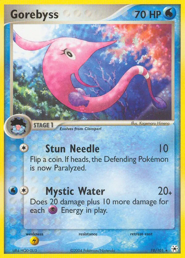 2004 Hidden Legends Gorebyss Rare #018/101 Rare card image