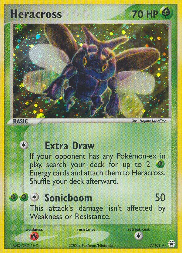 2004 Hidden Legends Heracross #007/101 Rare Holo card image
