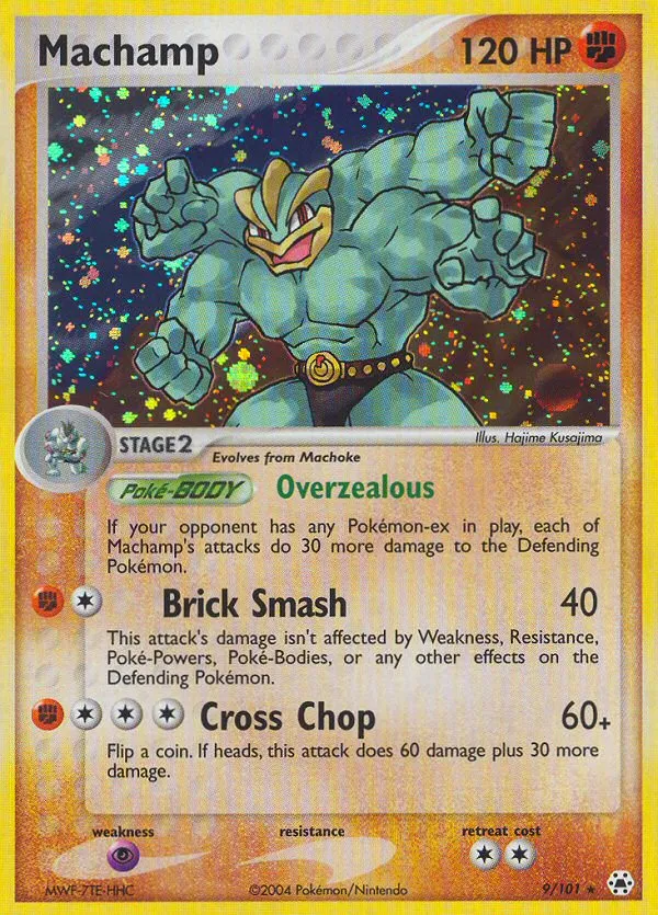2004 Hidden Legends Machamp #009/101 Rare Holo card image