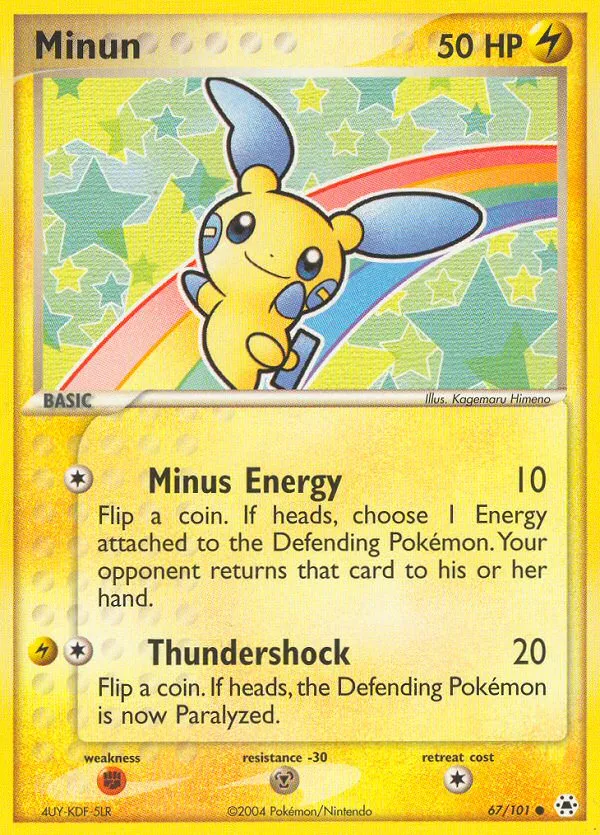 2004 Hidden Legends Minun Common #067/101 Common card image