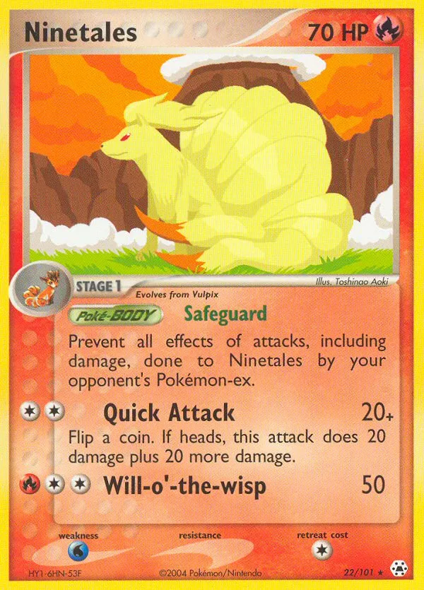 2004 Hidden Legends Ninetales #022/101 Rare card image