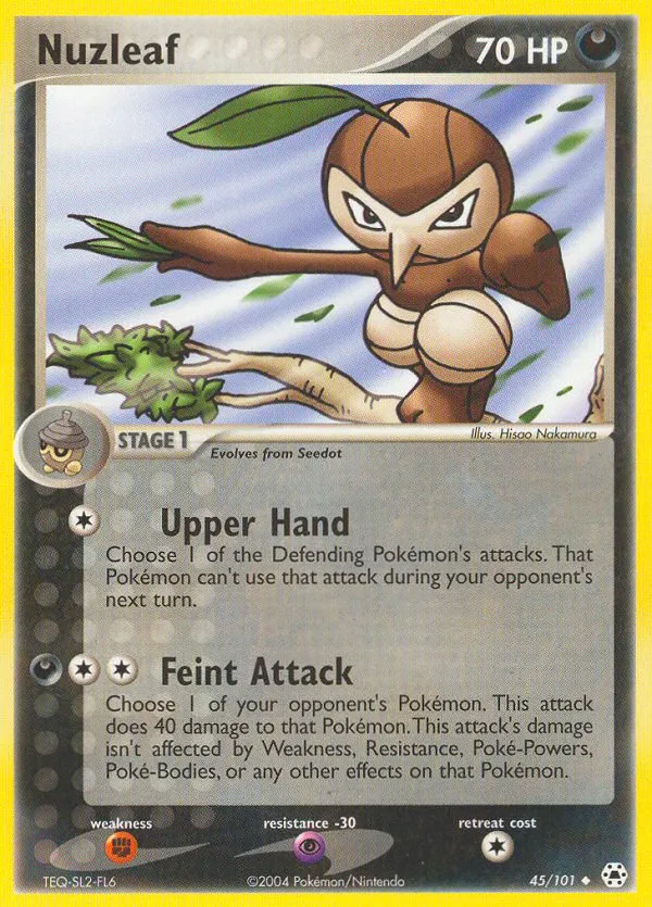 2004 Hidden Legends Nuzleaf Uncommon #045/101 Uncommon card image