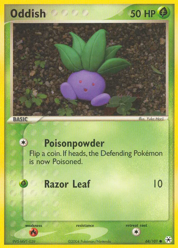 2004 Hidden Legends Oddish Common #068/101 Common card image