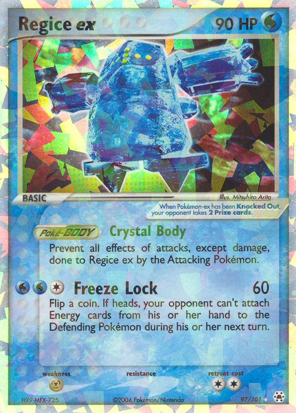 2004 Hidden Legends Regice ex #097/101 Rare Holo EX card image