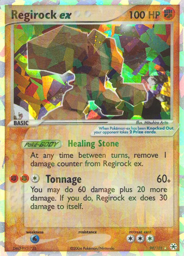 2004 Hidden Legends Regirock ex #098/101 Rare Holo EX card image