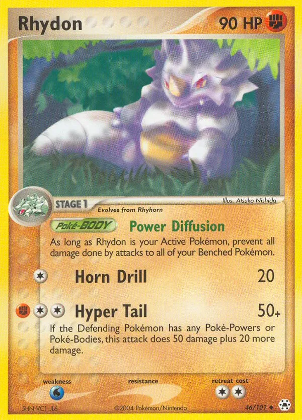 2004 Hidden Legends Rhydon Uncommon #046/101 Uncommon card image